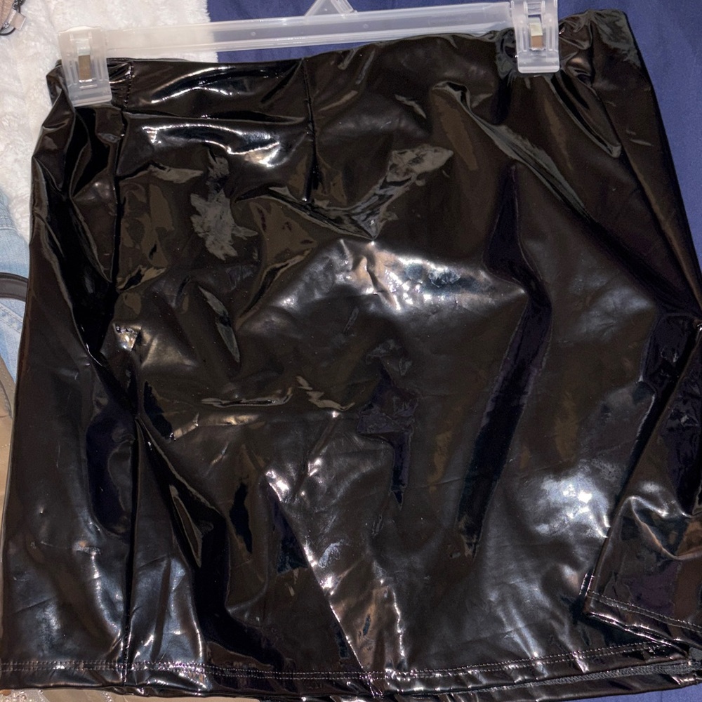 Black Vinyl Skirt